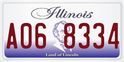 IL license plate A068334