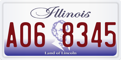 IL license plate A068345