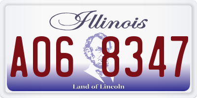 IL license plate A068347