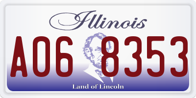 IL license plate A068353