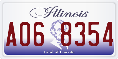 IL license plate A068354