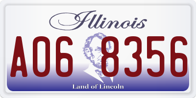 IL license plate A068356