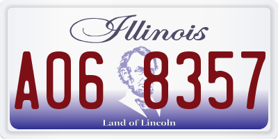 IL license plate A068357