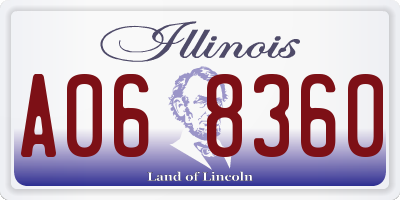 IL license plate A068360