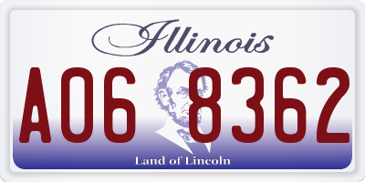 IL license plate A068362