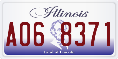 IL license plate A068371