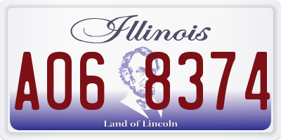 IL license plate A068374