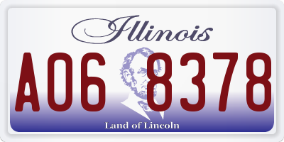 IL license plate A068378