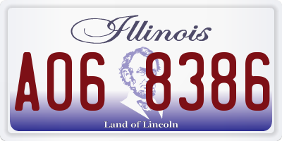 IL license plate A068386