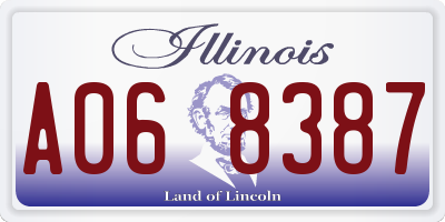 IL license plate A068387
