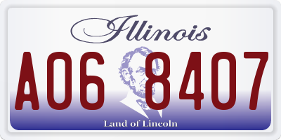 IL license plate A068407