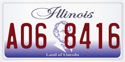 IL license plate A068416