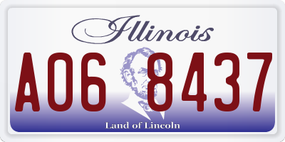 IL license plate A068437