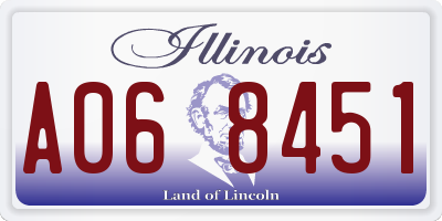 IL license plate A068451