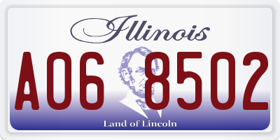 IL license plate A068502