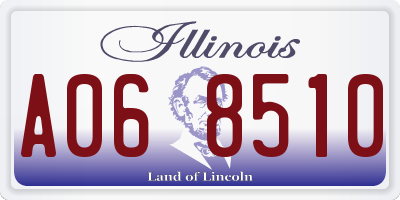 IL license plate A068510