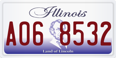 IL license plate A068532
