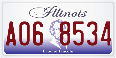 IL license plate A068534