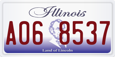 IL license plate A068537