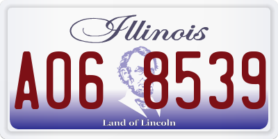 IL license plate A068539