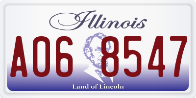 IL license plate A068547