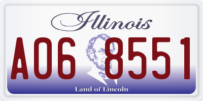 IL license plate A068551
