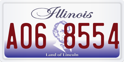 IL license plate A068554