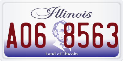 IL license plate A068563