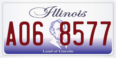IL license plate A068577