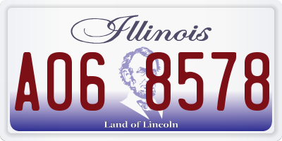 IL license plate A068578