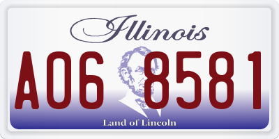 IL license plate A068581