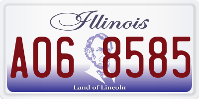 IL license plate A068585