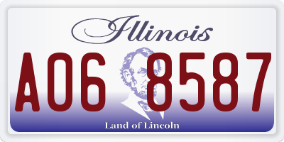 IL license plate A068587