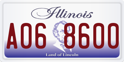IL license plate A068600