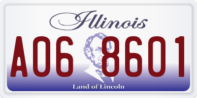 IL license plate A068601