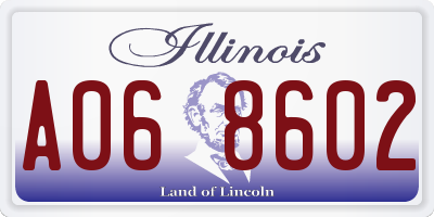 IL license plate A068602