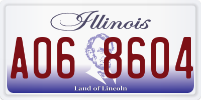IL license plate A068604