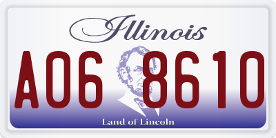 IL license plate A068610