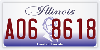 IL license plate A068618