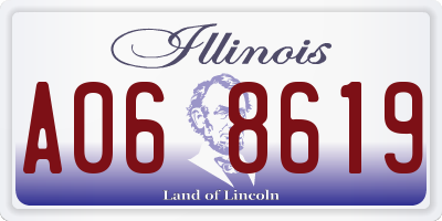 IL license plate A068619