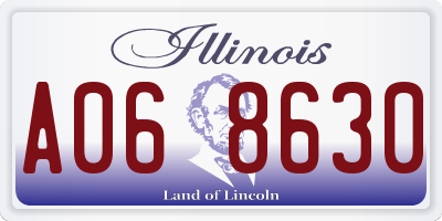 IL license plate A068630