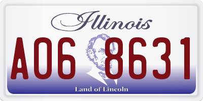 IL license plate A068631