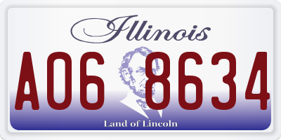 IL license plate A068634