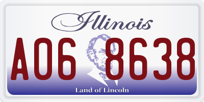 IL license plate A068638