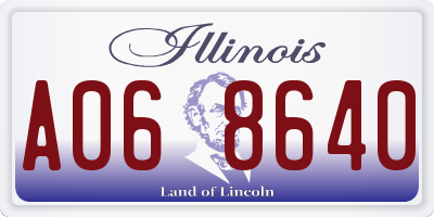 IL license plate A068640