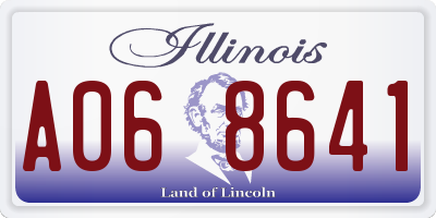 IL license plate A068641