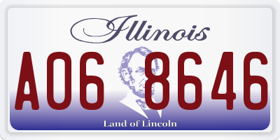 IL license plate A068646