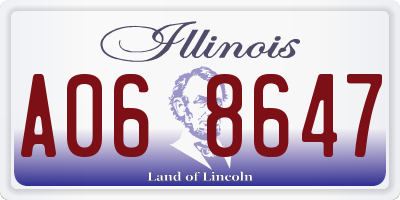 IL license plate A068647