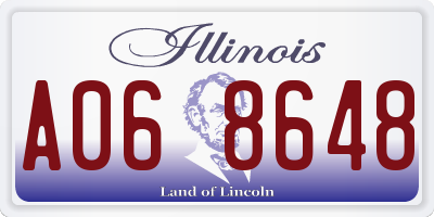 IL license plate A068648