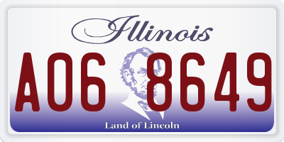 IL license plate A068649